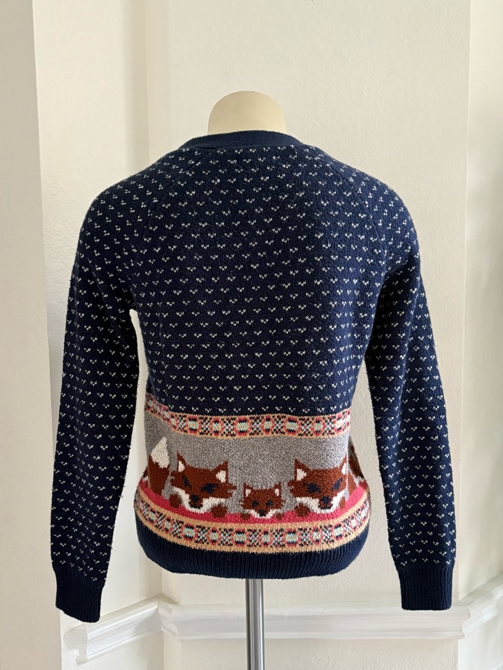 Urban Outfitters Cooperative Navy Fox-Pocket Knit Cardigan Sweater - Picture 7 of 10